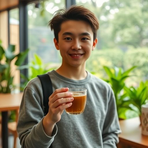 广州年轻人喝茶场景