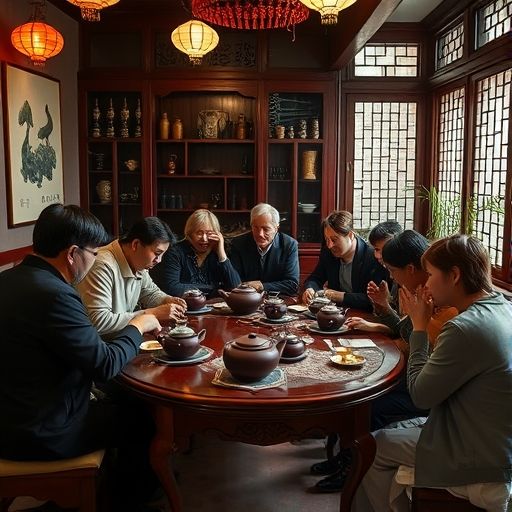 广州传统茶肆品茶场景