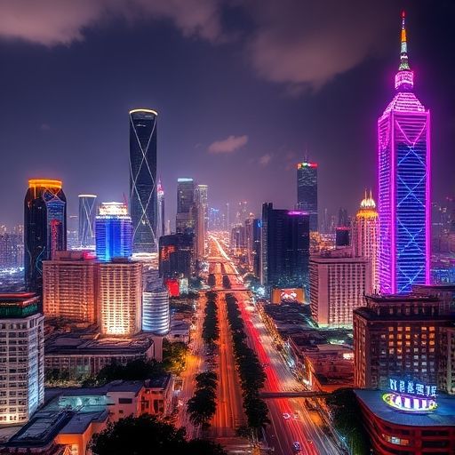 广州夜景城市风光