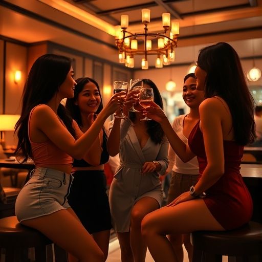 朋友们在广州一家有格调的清吧小聚