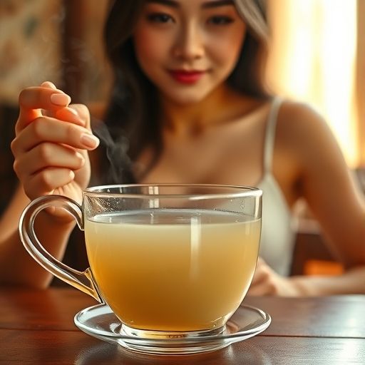 白茶在杯中的清澈光泽