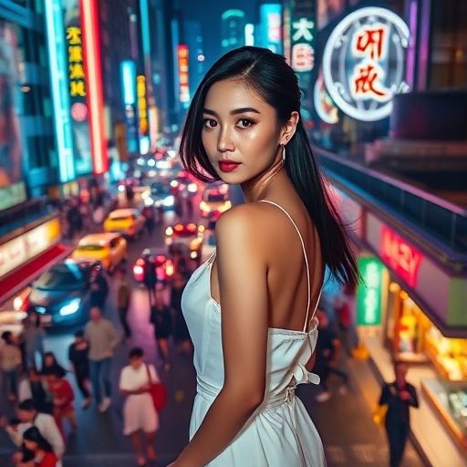 天河夜景下热闹的人群