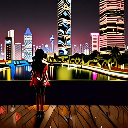 广州珠江新城繁华夜景展示了都市的活力