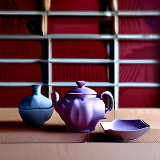 精致紫砂茶具特写