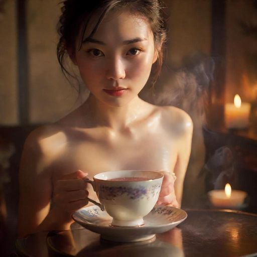 茶杯氤氲温暖特写