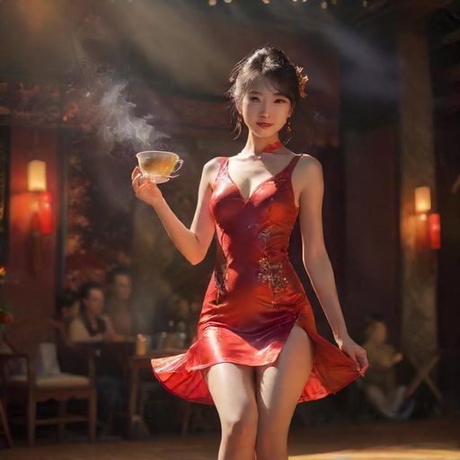 茶肆内的音乐与茶艺表演
