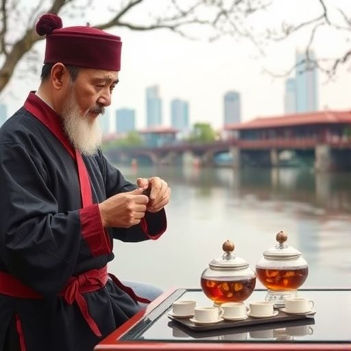 珠江边茶艺师演示冲泡技巧