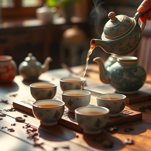 传统茶具泡茶场景