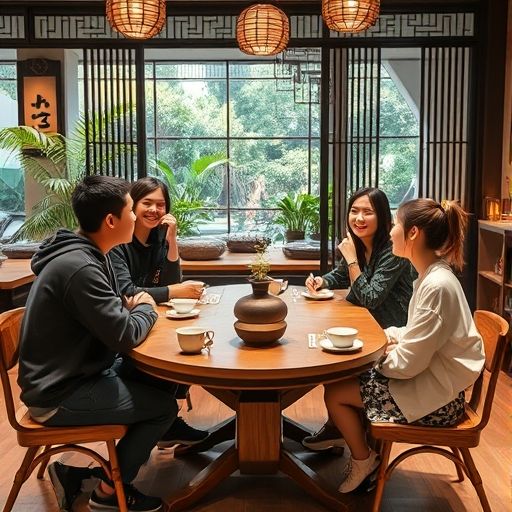 年轻人品茶社交