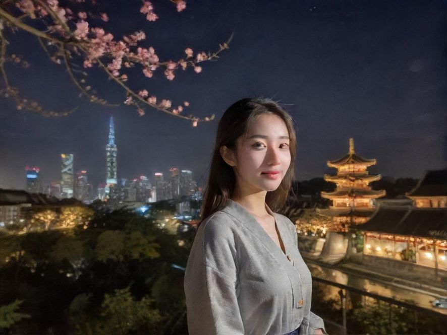 都市夜景下的休闲会所入口，霓虹灯光闪烁，充满神秘感。
