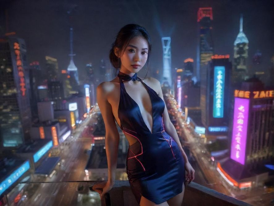 城市夜景俯瞰