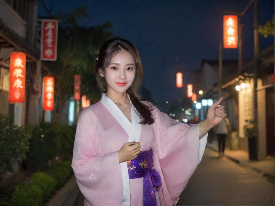 城市夜景下的休闲场所