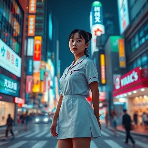 霓虹闪烁的都市夜景