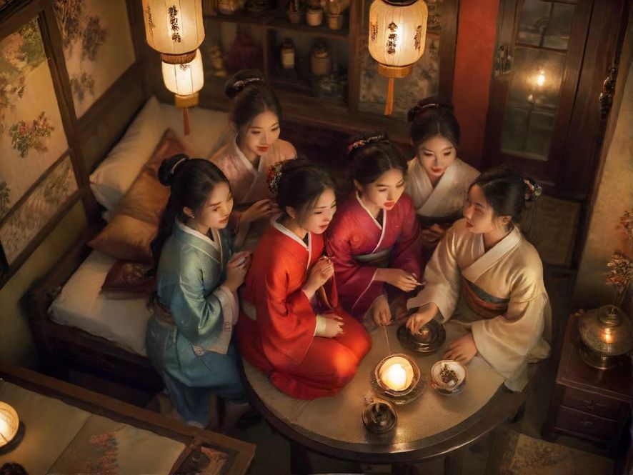 熟女凤楼温馨茶室场景