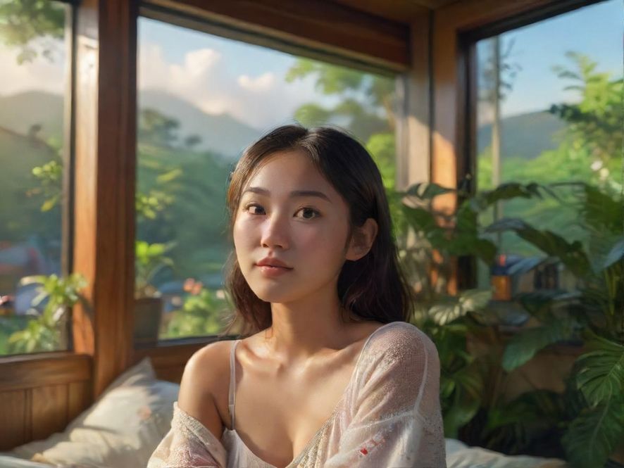 一位站长在田园风光中轻松愉快地工作