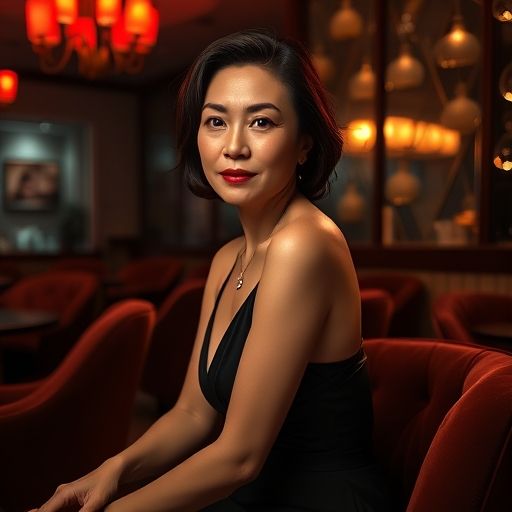 熟女QM在夜场会所的柔光氛围