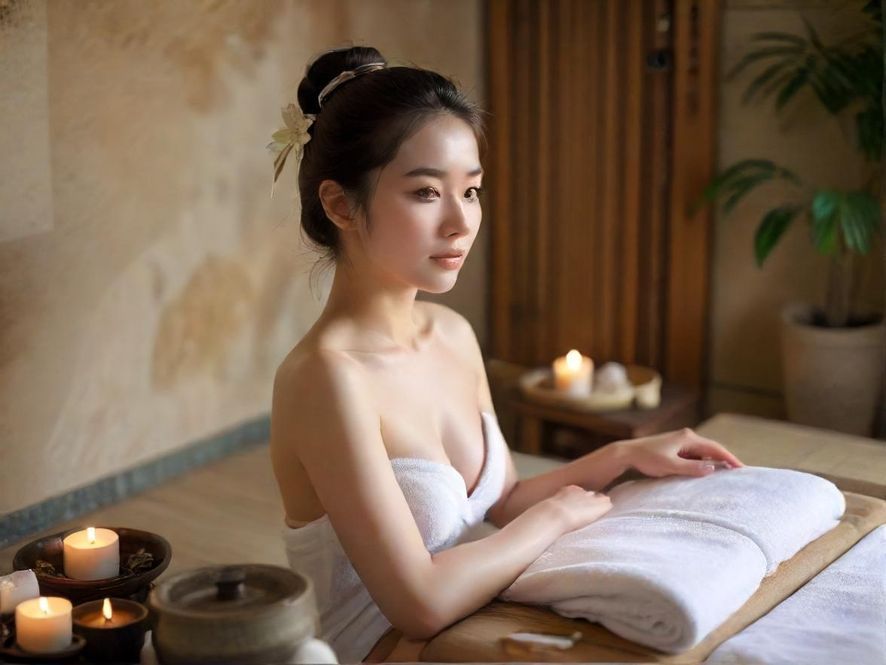 专业SPA按摩师正在进行精油推拿，特写镜头展现娴熟手法，背景宁静舒适。