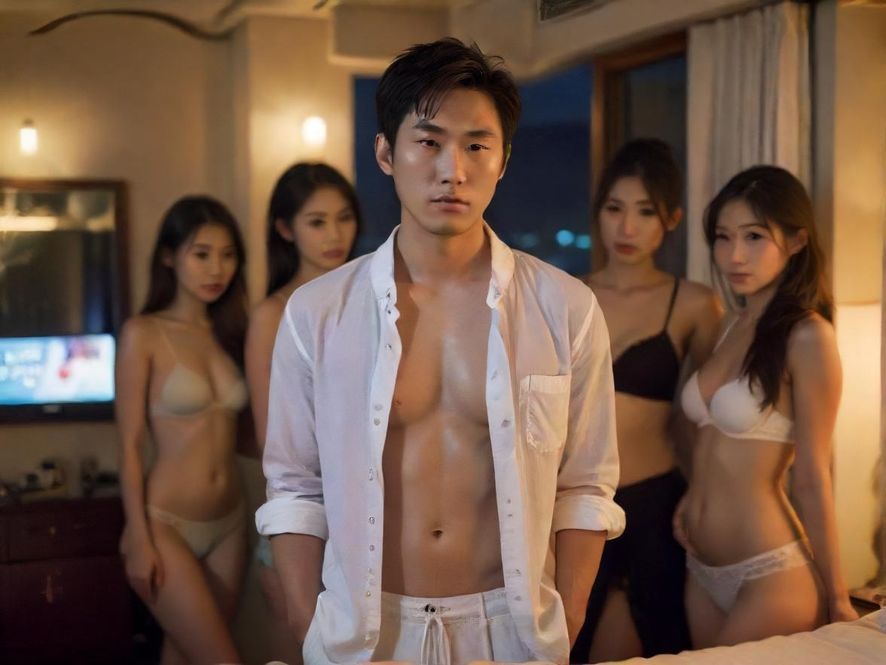 一个男人坐在沙发上，手持手机，屏幕发出微光，神情专注且带有一丝好奇和期待，现代室内环境，夜景，柔和灯光，写实照片
