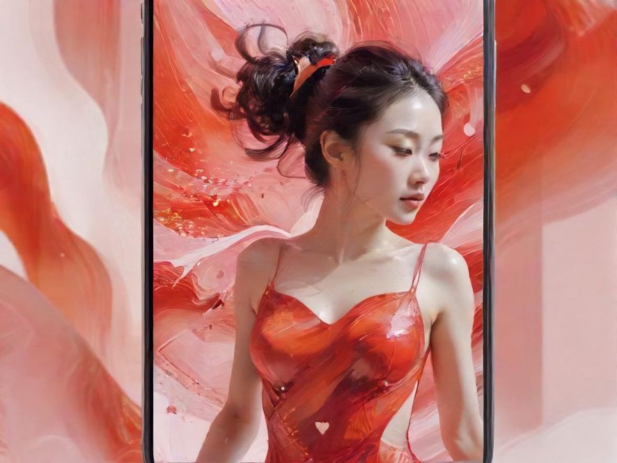手机屏幕上模糊的信息列表特写