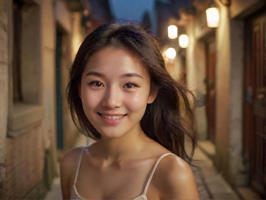 颛桥小妹老街巷温馨笑容