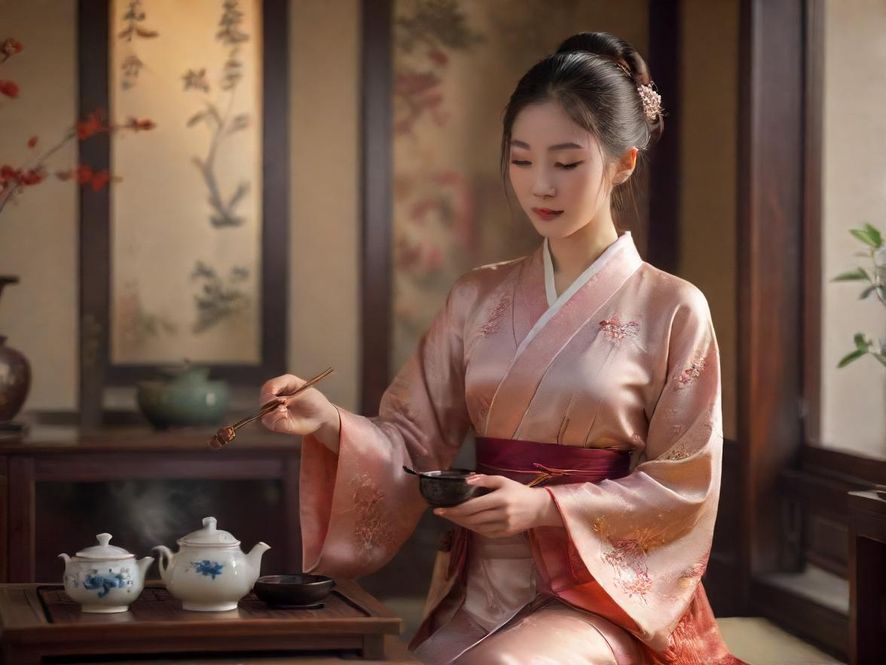 深圳茶艺师表演泡茶场景