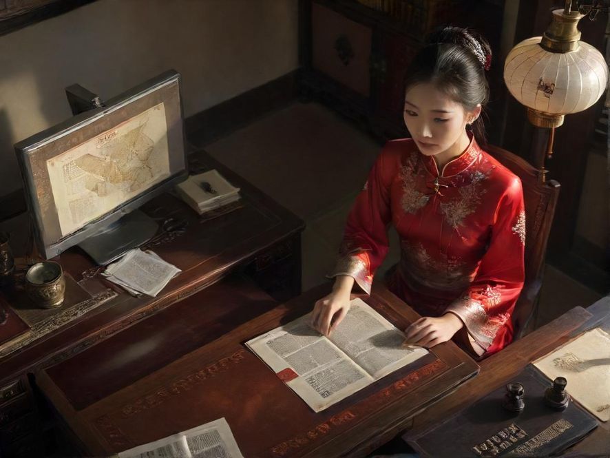 老司机正在电脑上仔细查阅蒲典网报告