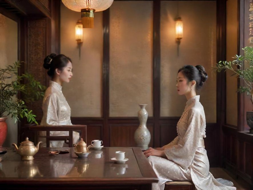 佛山传统茶馆一角