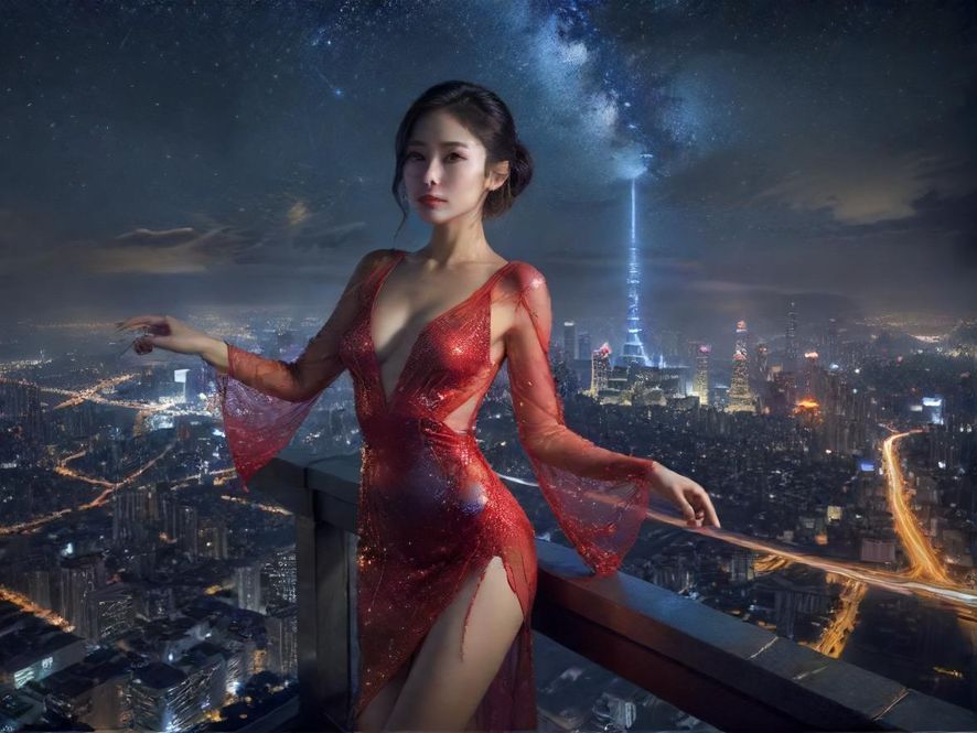 广州天河璀璨夜景