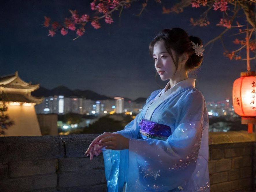 深圳夜生活场景，霓虹璀璨，车水马龙，展现都市的活力与魅力