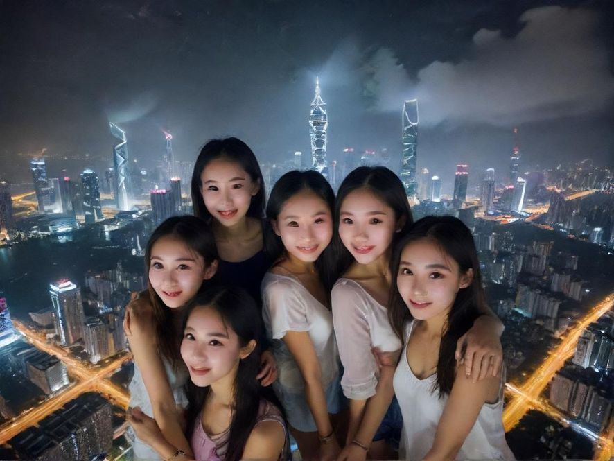 深圳璀璨的城市夜景，高楼林立，车水马龙，展现都市的活力与繁忙
