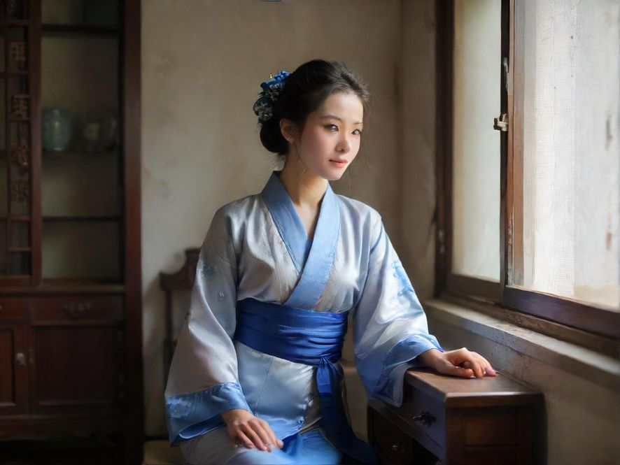 几位姐妹通过电脑屏幕亲密互动，脸上洋溢着开心的笑容，茶杯和绿植点缀其间，营造出温馨的线上聚会氛围。