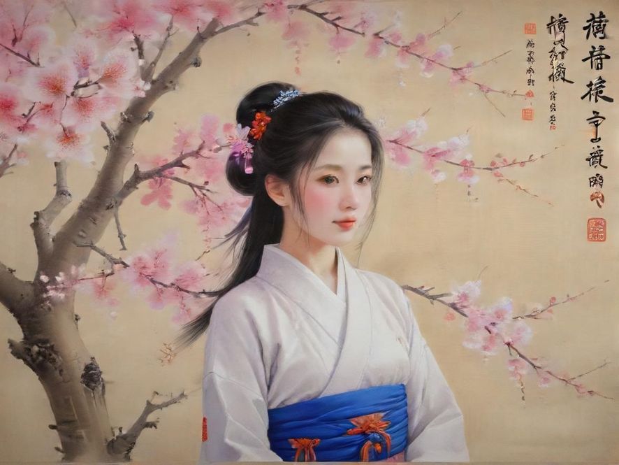 一位都市女性在百花丛社区的秘密花园中，享受着浪漫宁静的下午茶时光，画面唯美温馨。